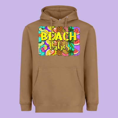 Beach Vibes Summer Brushstroke Heavyweight Hoodie Designed By Jasminsmagicworld