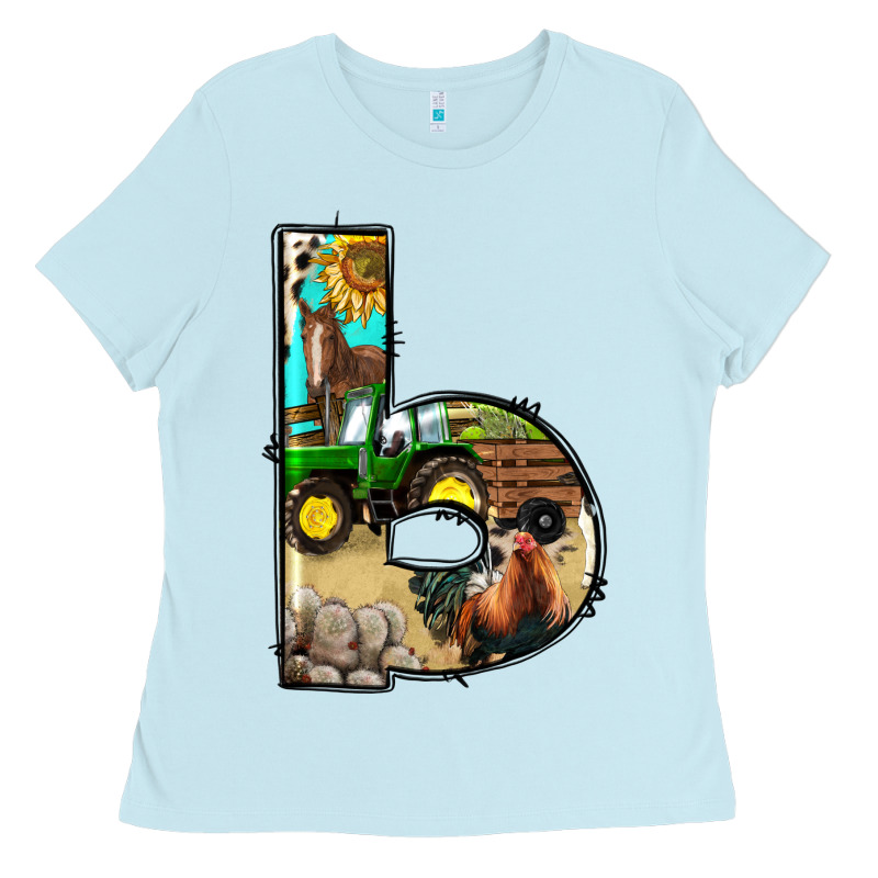 Farm Life Alphabet Lowercase Letters B Ladies Tee by BundleAndBundleShop | Teevron