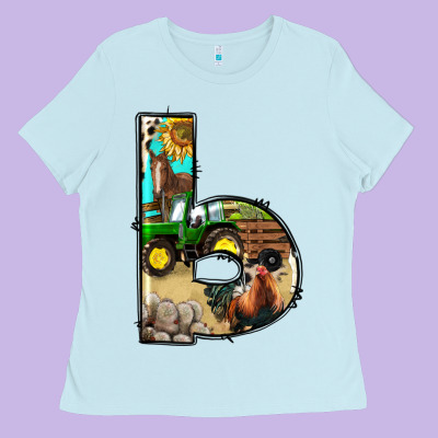 Farm Life Alphabet Lowercase Letters B Ladies Tee Designed By Bundleandbundleshop