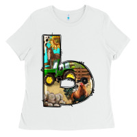 White farm life alphabet lowercase letters b Ladies Tee - BundleAndBundleShop