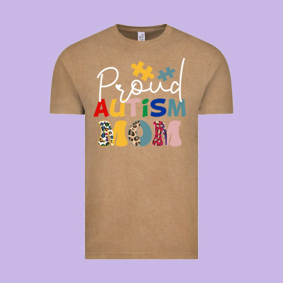 Proud Autism Mom Leopard Pattern Design Autism Awa Vintage Tee Designed By Cowhidedigitalart