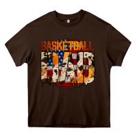Chocolate Brown basketball dad Heavy Core Tee - Jasminsmagicworld