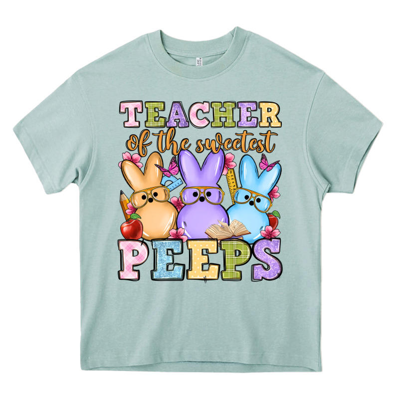 Easter Day Teacher Of The Sweetest Peeps Heavy Core Tee by OliviaCreatesArt | Teevron