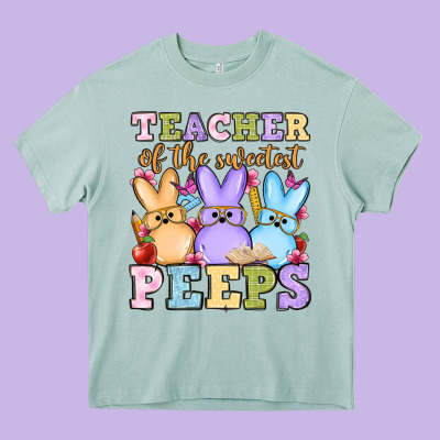 Easter Day Teacher Of The Sweetest Peeps Heavy Core Tee Designed By Oliviacreatesart