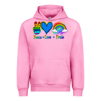 Fuchsia Pink Peace Love Pride Urban Hoodie - Jasminsmagicworld