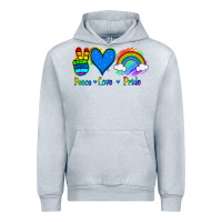 Heather Grey Peace Love Pride Urban Hoodie - Jasminsmagicworld