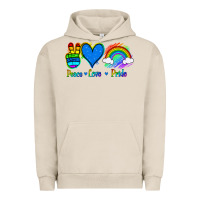 Pigment French Oak Peace Love Pride Urban Hoodie - Jasminsmagicworld