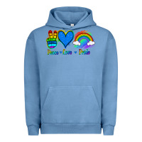 Pigment Pebble Blue Peace Love Pride Urban Hoodie - Jasminsmagicworld