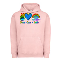 Pigment Salmon Peace Love Pride Urban Hoodie - Jasminsmagicworld