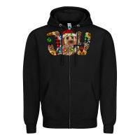Black Cockapoo Christmas Joy Zipper Hoodie - RanaPortraitStore