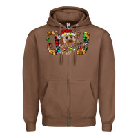 Chestnut Cockapoo Christmas Joy Zipper Hoodie - RanaPortraitStore