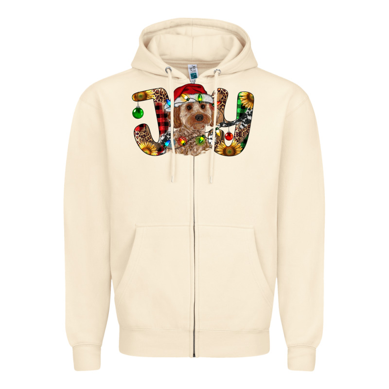 Cockapoo Christmas Joy Zipper Hoodie by RanaPortraitStore | Teevron