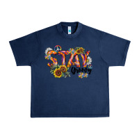 Navy Stay Groovy Urban Heavy Tee - CowhideDigitalArt