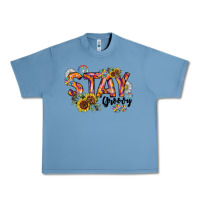 Pebble Blue Stay Groovy Urban Heavy Tee - CowhideDigitalArt