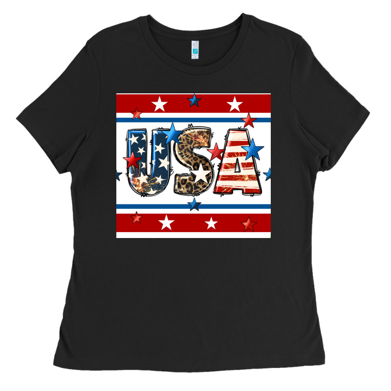 4th Of July Usa Seamless Pattern Ladies Tee by BundleAndBundleShop | Teevron