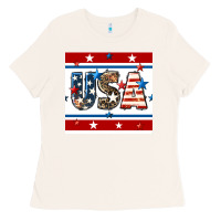 Bone 4th of july usa seamless pattern Ladies Tee - BundleAndBundleShop