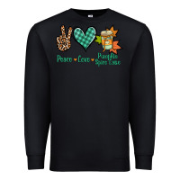 Black peace love pumpkin spice latte Premium Sweatshirt - Jasminsmagicworld