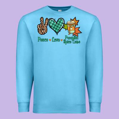 Peace Love Pumpkin Spice Latte Premium Sweatshirt Designed By Jasminsmagicworld