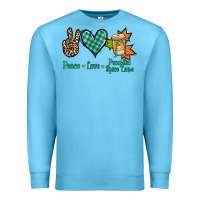 Ocean Blue peace love pumpkin spice latte Premium Sweatshirt - Jasminsmagicworld
