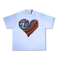 Grape Ice american western leopard flag heart Urban Heavy Tee - Jasminsmagicworld