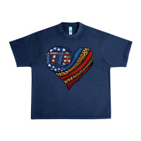 Navy american western leopard flag heart Urban Heavy Tee - Jasminsmagicworld
