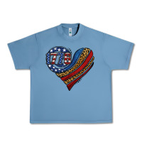 Pebble Blue american western leopard flag heart Urban Heavy Tee - Jasminsmagicworld