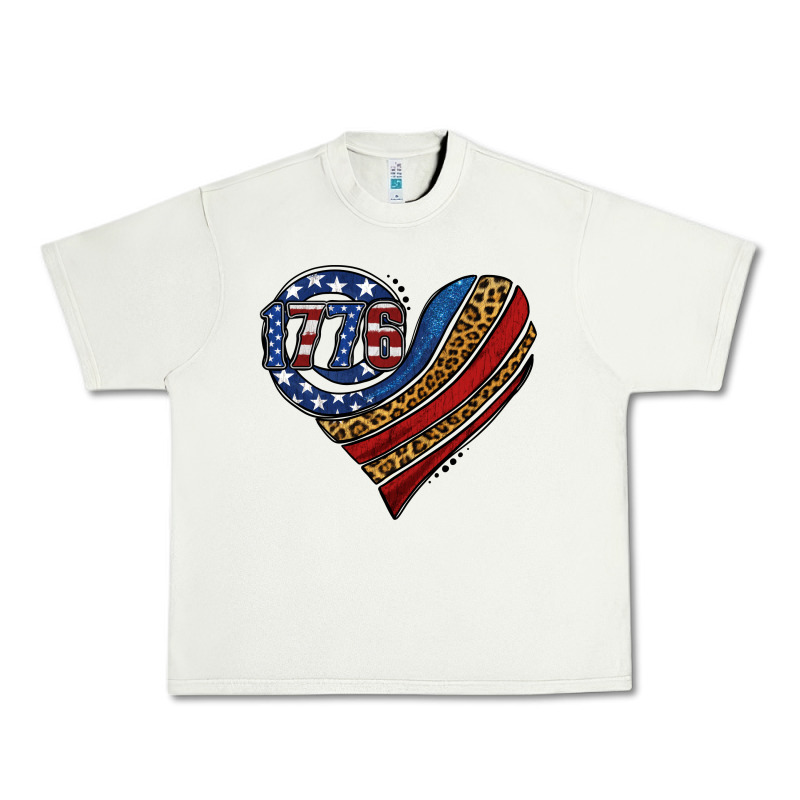 American Western Leopard Flag Heart Urban Heavy Tee by Jasminsmagicworld | Teevron