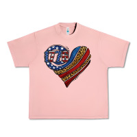 Salmon american western leopard flag heart Urban Heavy Tee - Jasminsmagicworld