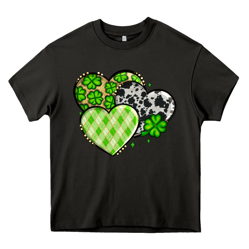 St. Patrick's Day Cowhide Hearts Heavy Core Tee by OliviaCreatesArt | Teevron