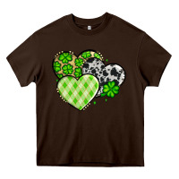 Chocolate Brown St. Patrick's Day cowhide hearts Heavy Core Tee - OliviaCreatesArt