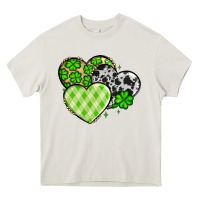 Cream St. Patrick's Day cowhide hearts Heavy Core Tee - OliviaCreatesArt