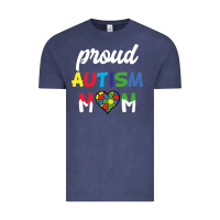 Vintage Denim Proud Autism Mom Mothers Day Gift Autism Awareness Vintage Tee - CowhideDigitalArt