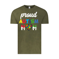 Vintage Olive Proud Autism Mom Mothers Day Gift Autism Awareness Vintage Tee - CowhideDigitalArt