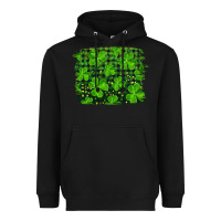 Black st patrick's day shamrock and plaid distressed background Heavyweight Hoodie - RanaPortraitStore