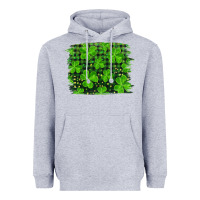 Heather Grey st patrick's day shamrock and plaid distressed background Heavyweight Hoodie - RanaPortraitStore