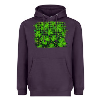 Plum st patrick's day shamrock and plaid distressed background Heavyweight Hoodie - RanaPortraitStore