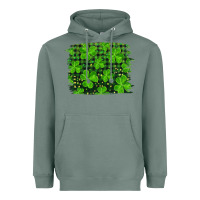 Sage st patrick's day shamrock and plaid distressed background Heavyweight Hoodie - RanaPortraitStore