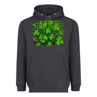 Smoke st patrick's day shamrock and plaid distressed background Heavyweight Hoodie - RanaPortraitStore