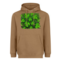 Toasted Coconut st patrick's day shamrock and plaid distressed background Heavyweight Hoodie - RanaPortraitStore