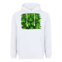 White st patrick's day shamrock and plaid distressed background Heavyweight Hoodie - RanaPortraitStore