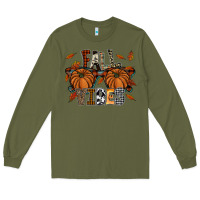 Army Green fall vibes Long Sleeve Tee - SublimationCraftShop