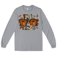 Heather Grey fall vibes Long Sleeve Tee - SublimationCraftShop