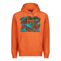 Carrot western serape leopard turquoise  background Premium Hoodie - Artiststas