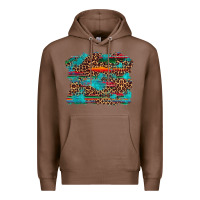 Chestnut western serape leopard turquoise  background Premium Hoodie - Artiststas