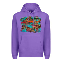 Purple western serape leopard turquoise  background Premium Hoodie - Artiststas