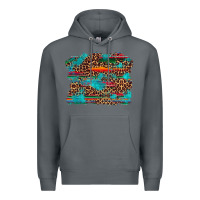 Rock western serape leopard turquoise  background Premium Hoodie - Artiststas