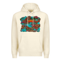Sandshell western serape leopard turquoise  background Premium Hoodie - Artiststas