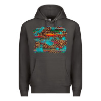 Smoke western serape leopard turquoise  background Premium Hoodie - Artiststas