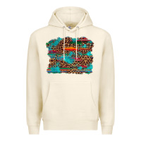 Tofu western serape leopard turquoise  background Premium Hoodie - Artiststas