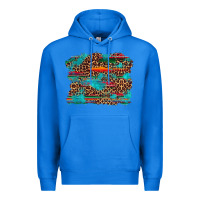 True Royal western serape leopard turquoise  background Premium Hoodie - Artiststas